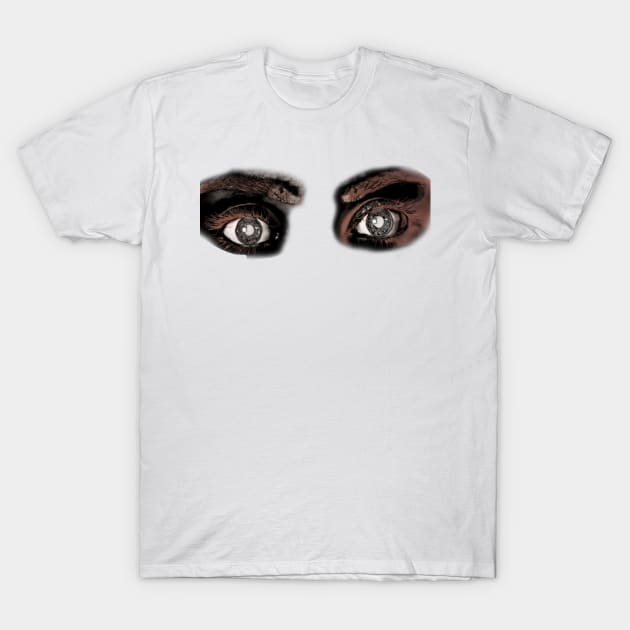 Amazing Snake Eyebrows T-Shirt by ionutadrianm